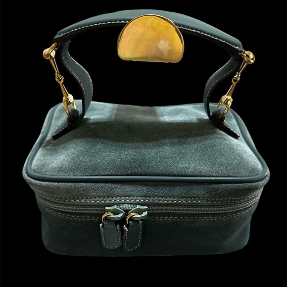 GUCCI HORSEBIT SUEDE VANITY COSMETIC BAG AUTHENTIC - Picture 1 of 15